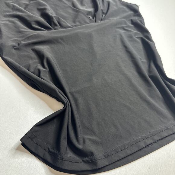 Y2K Goth Glam Black Halter Top Mesh Sequin Swirl Backless Stretchy XS/S Club - Picture 6 of 11